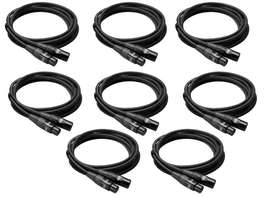 25ft Pro Grade XLR Microphone Cable - 8 Pack