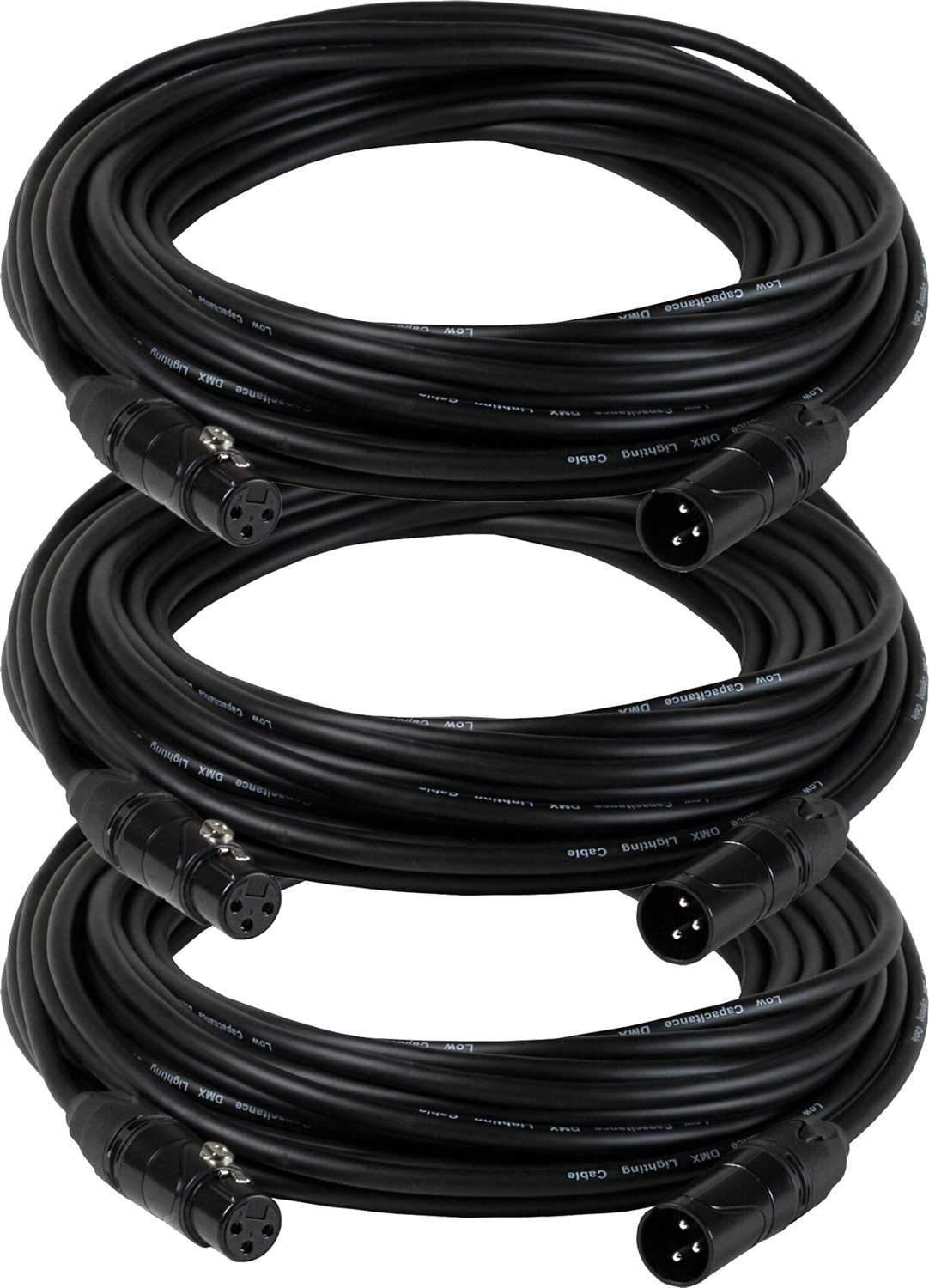 Solena Professional 10ft 3-Pin DMX Lighting Cable 3-Pack