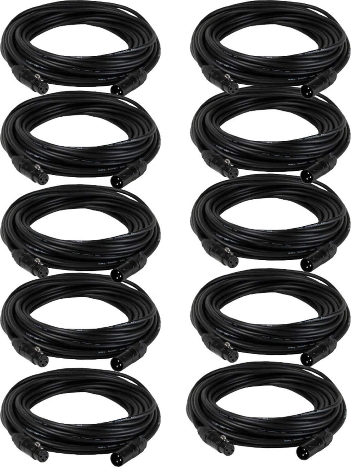 Solena Professional 25ft 3-Pin DMX Lighting Cable 10-Pack