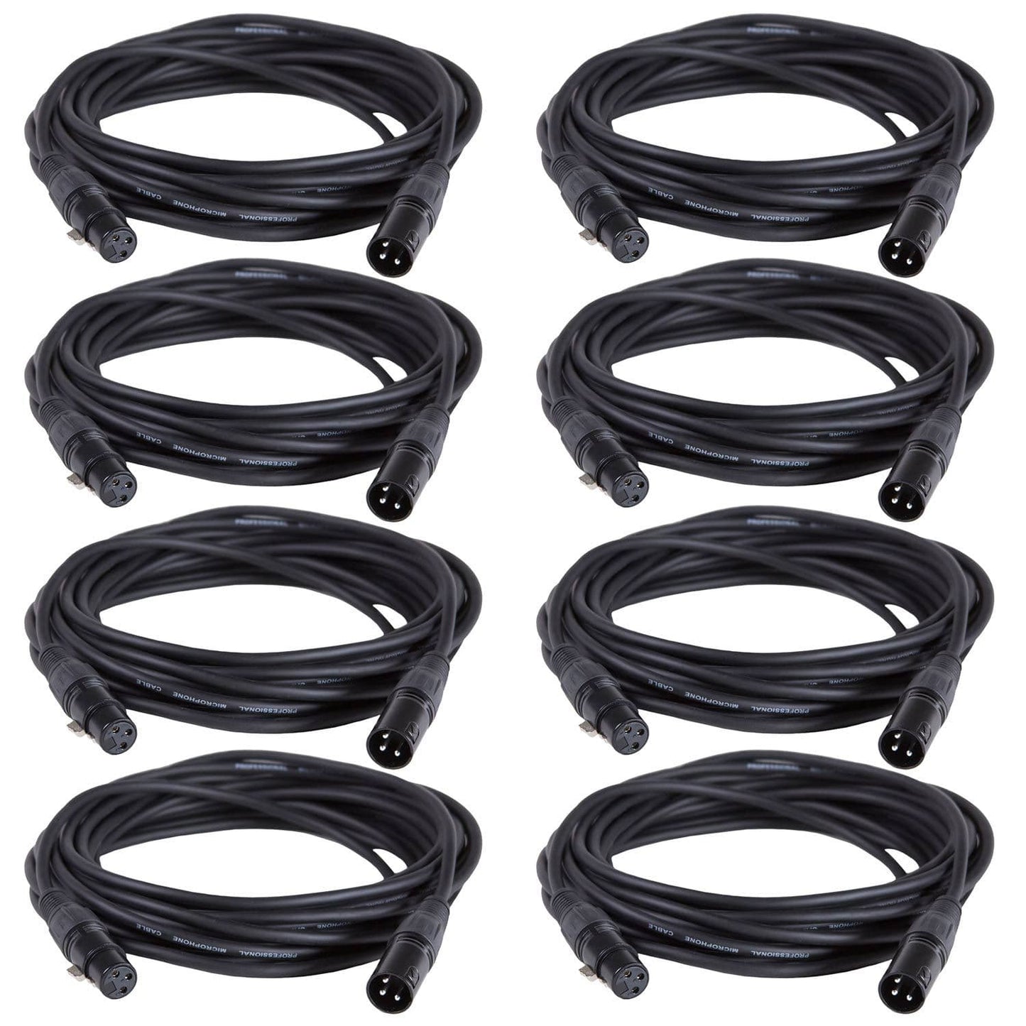 Solena Professional 25ft XLR to XLR Microphone Cable 8-Pack