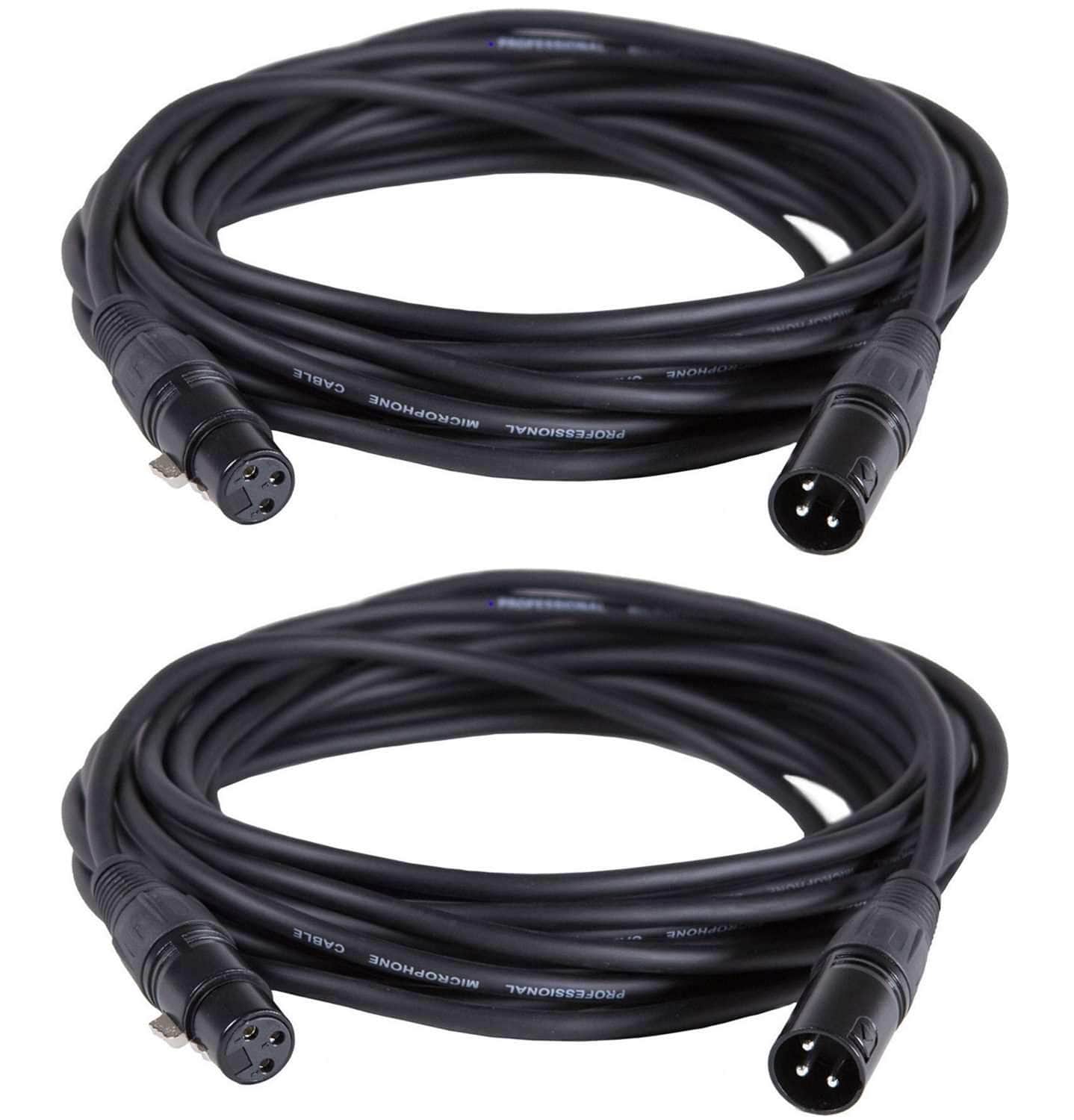 Solena Professional 25 Ft XLR to XLR Microphone Cable Pair