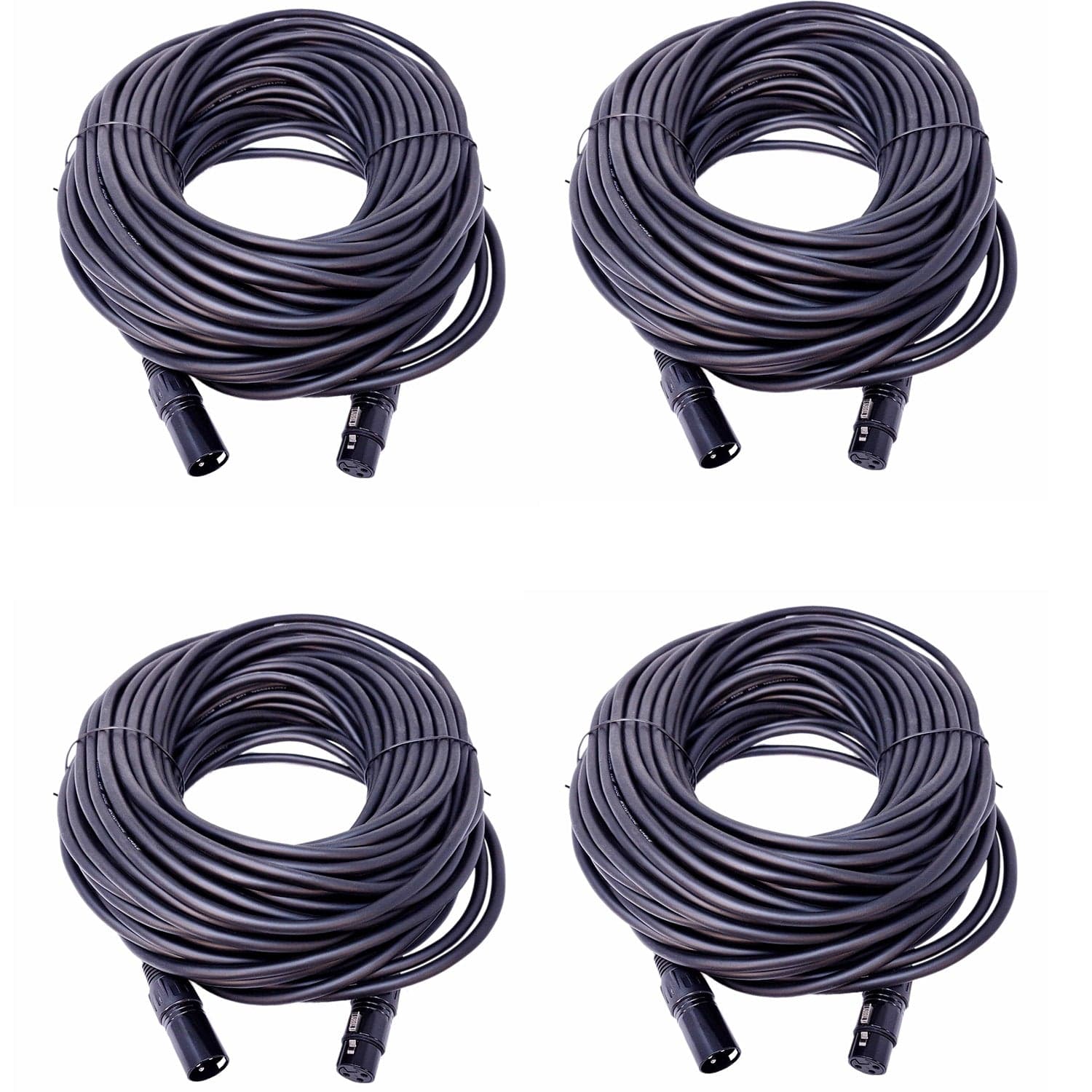 Solena Professional 100-Foot XLR to XLR Microphone Cable 4-Pack