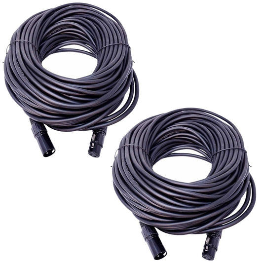 Solena Professional 100ft XLR to XLR Microphone Cable Pair