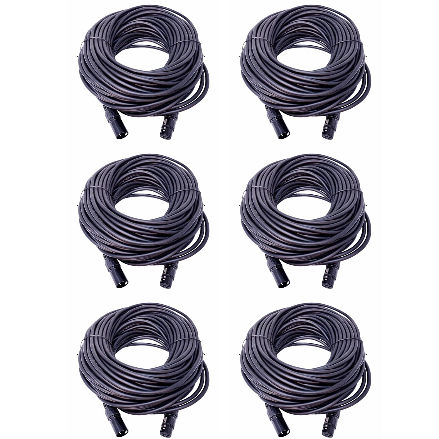 Solena Professional 100ft XLR to XLR Microphone Cable 6-Pack