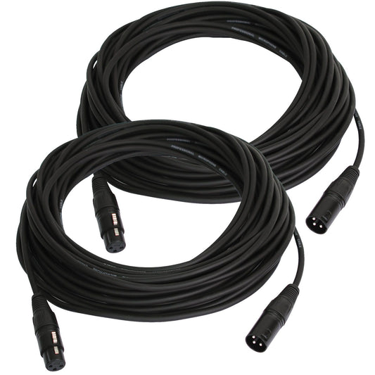 Solena Professional 50ft XLR to XLR Microphone Cable Pair