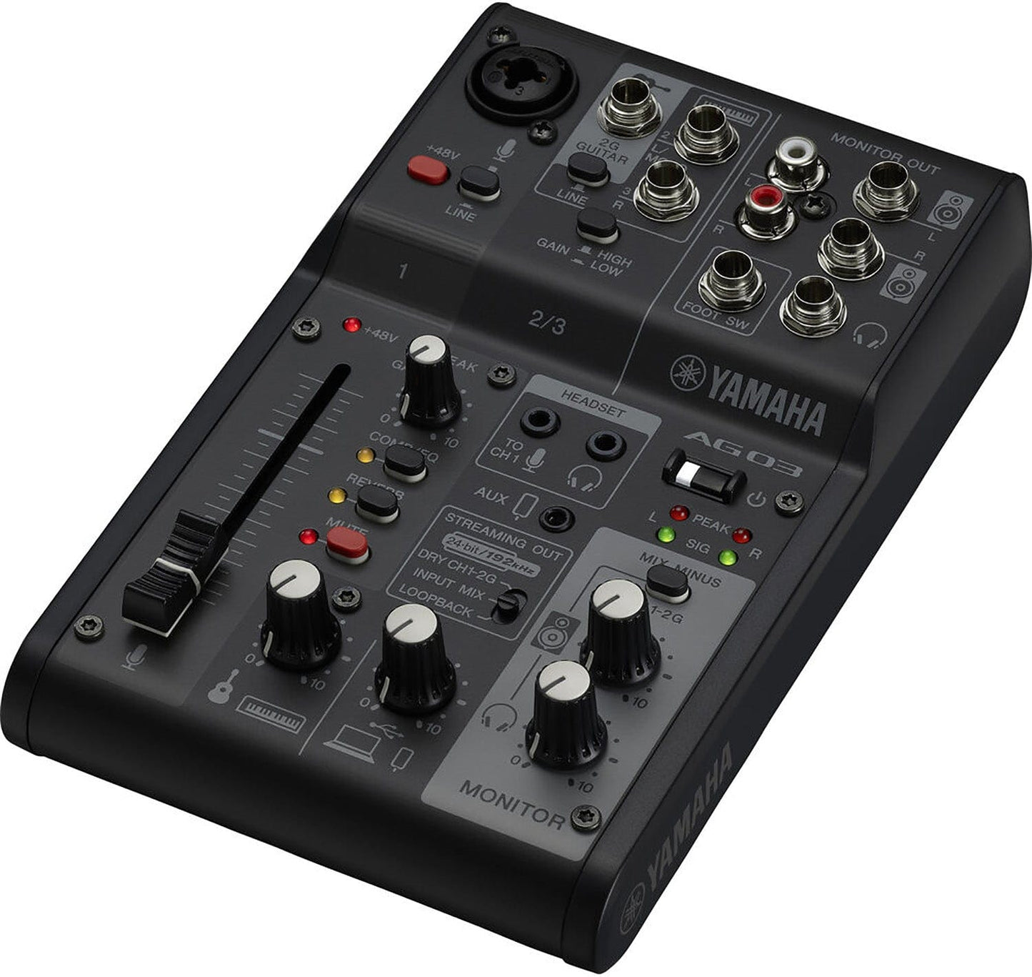 Yamaha AG03MK2-B 3-Channel Mixer / USB Interface for IOS/Mac/PC - Black