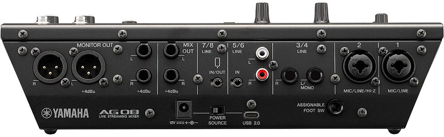 Yamaha AG08-B 8-Channel Mixer/USB Interface for IOS/Mac/PC - Black