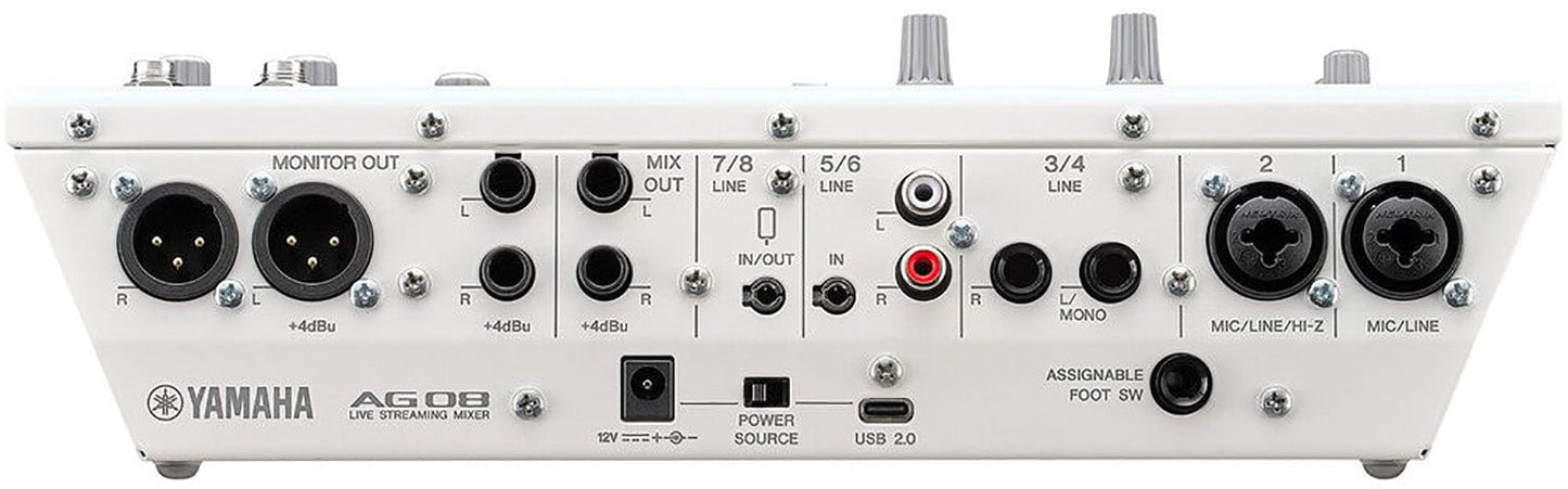 Yamaha AG08-W 8-Channel Mixer/USB Interface for IOS/Mac/PC - White