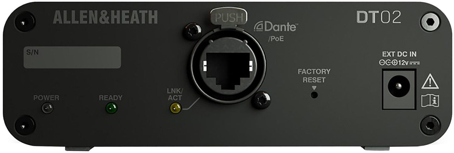 Allen & Heath AH-DT-02-M 2-Out Dante Output Expander with XLR/PoE/DC - Switchable 48kHz / 96kHz