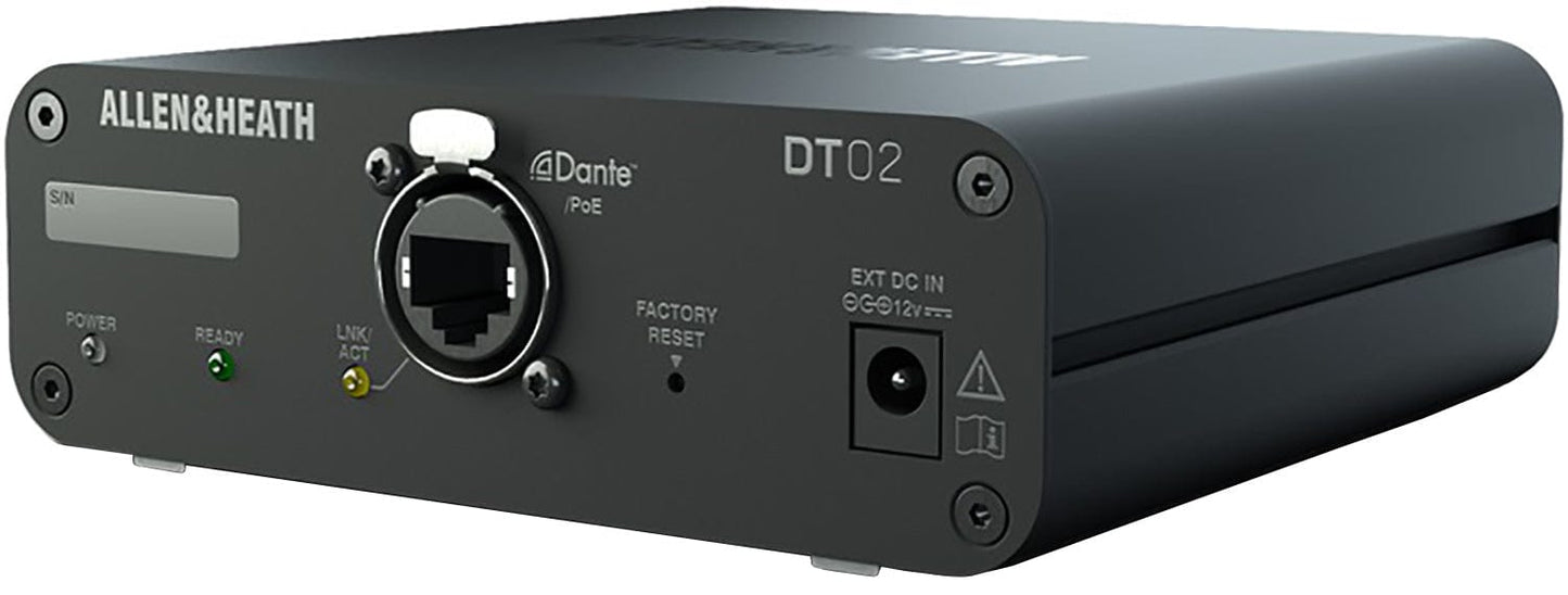 Allen & Heath AH-DT-02-M 2-Out Dante Output Expander with XLR/PoE/DC - Switchable 48kHz / 96kHz