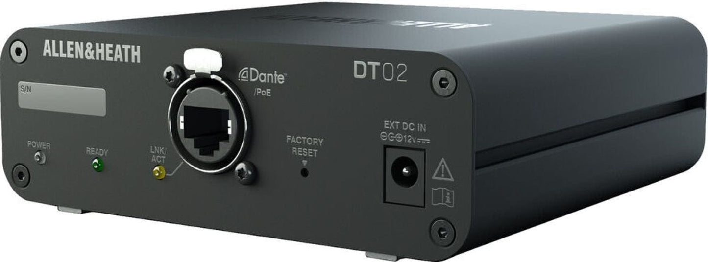 Allen & Heath AH-DT-02-X 2-Out Dante Output Expander with XLR/PoE/DC - Switchable 48kHz / 96kHz