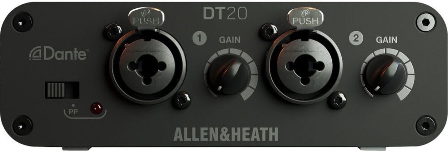 Allen & Heath AH-DT-20-M 2-In Dante Input Expander with dLive 96kHz Mic/Line inputs/PoE/DC