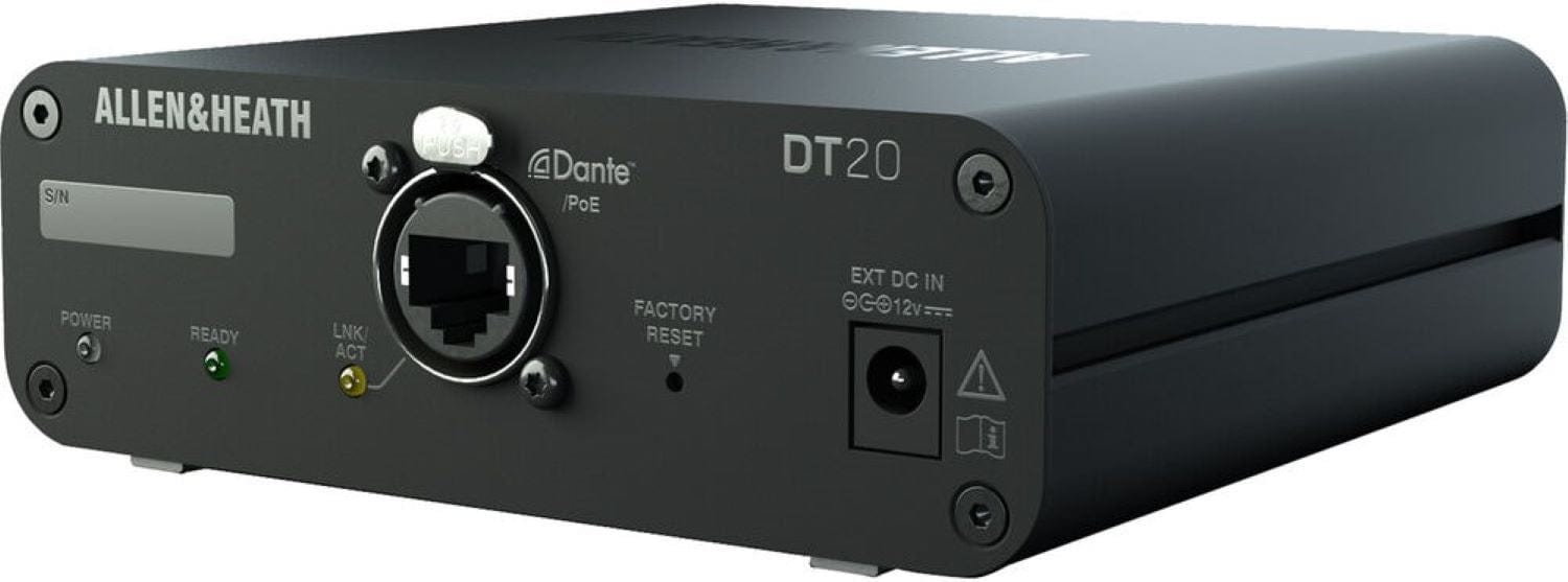 Allen & Heath AH-DT-20-M 2-In Dante Input Expander with dLive 96kHz Mic/Line inputs/PoE/DC