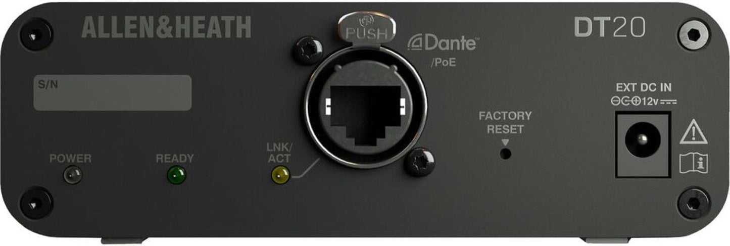 Allen & Heath AH-DT-20-M 2-In Dante Input Expander with dLive 96kHz Mic/Line inputs/PoE/DC