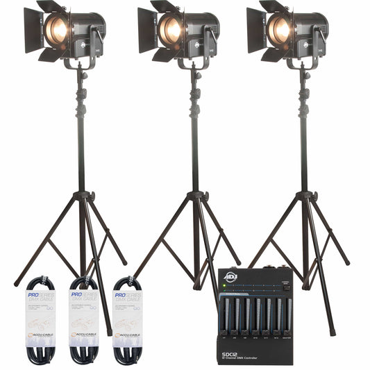 ADJ Basic Stream Pak With 3 LED Studio Lights