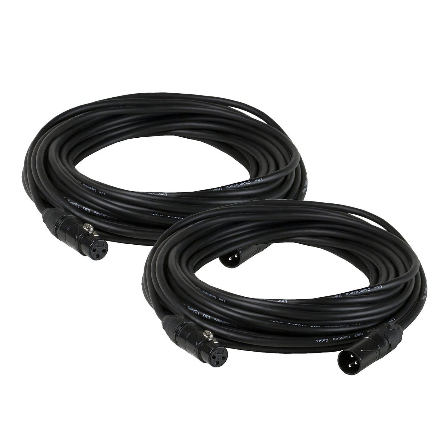 Solena Professional 25 Foot 3-Pin DMX Cable 2-Pack