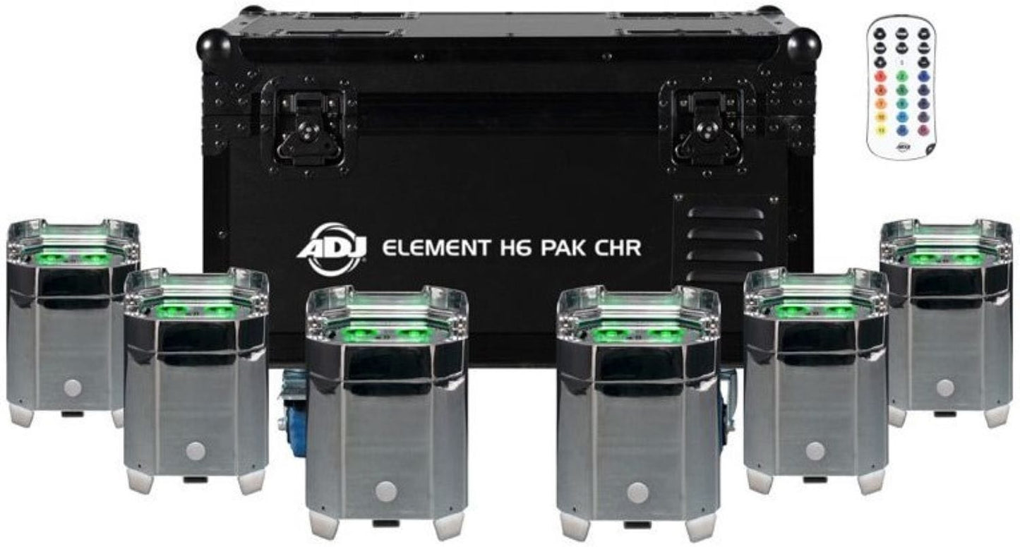 ADJ Element H6 Six Pack with Charging Case - Chrome