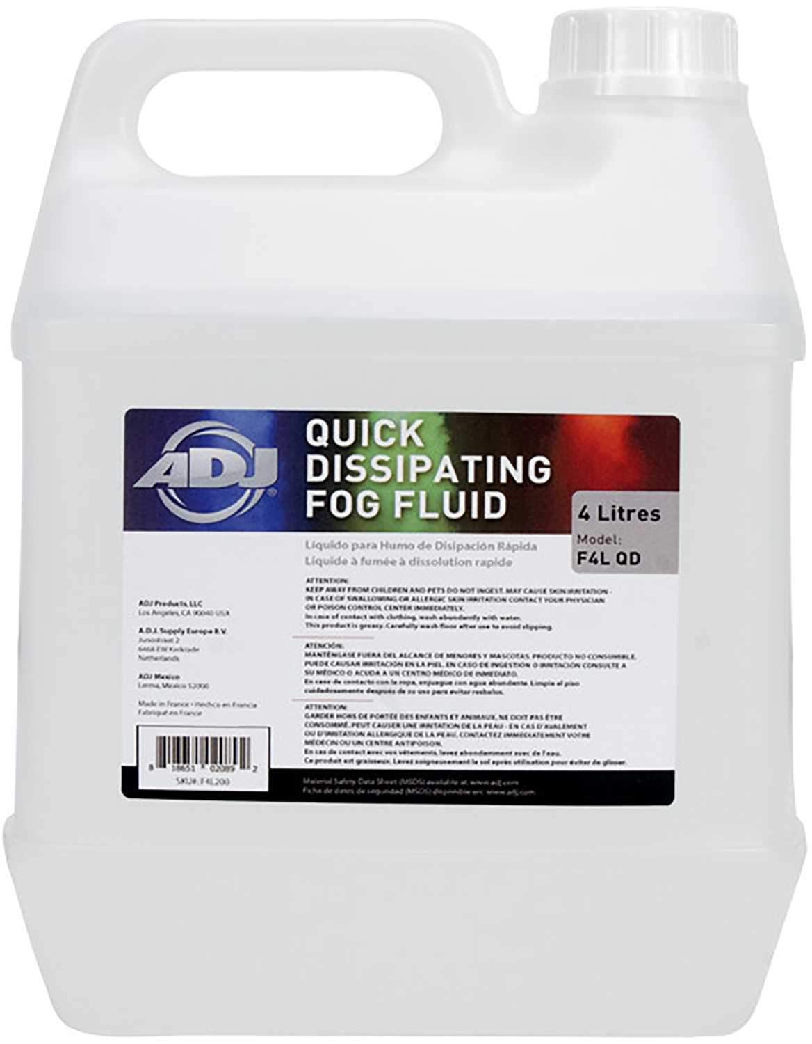 ADJ American DJ F4L QD CO2 Quick Dissipating Fog Fluid