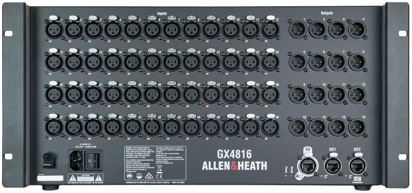 Allen & Heath GX4816 96 kHz 48-Input / 16-Output Portable GX Expander with DX Sockets