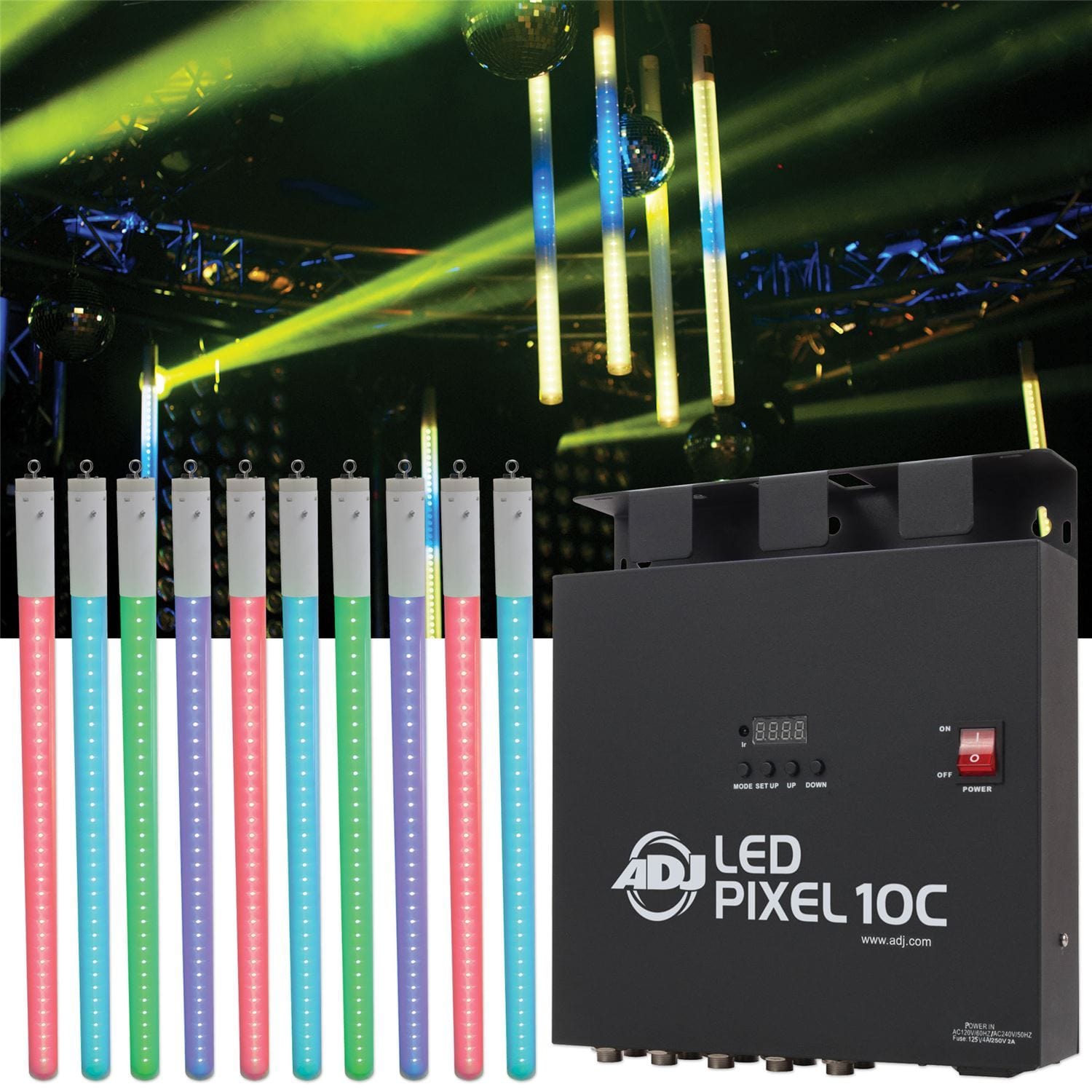 ADJ American DJ LED Pixel Tube System 10 Pack with Controller