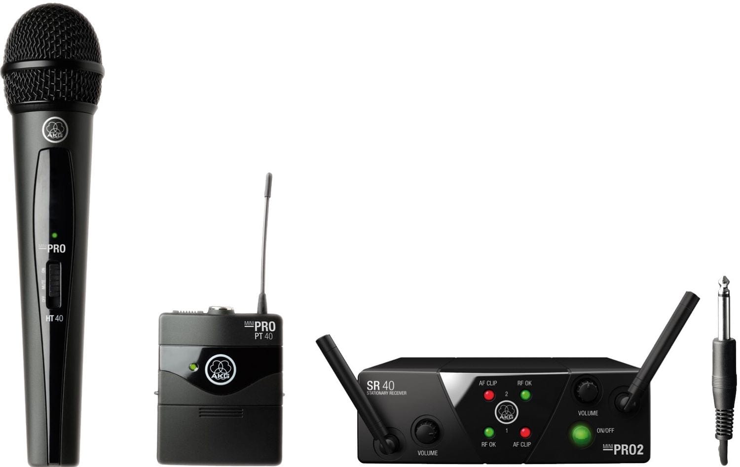 AKG WMS40 Mini Dual Vocal Instrumental Set Wireless Microphone System - Band US25-A-C