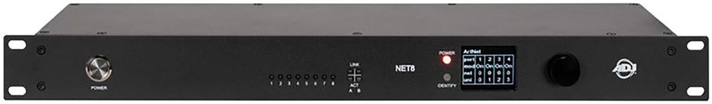 ADJ American DJ NET-8 Rackmount 4-Port DMX over Ethernet Node with Wired Digital Network