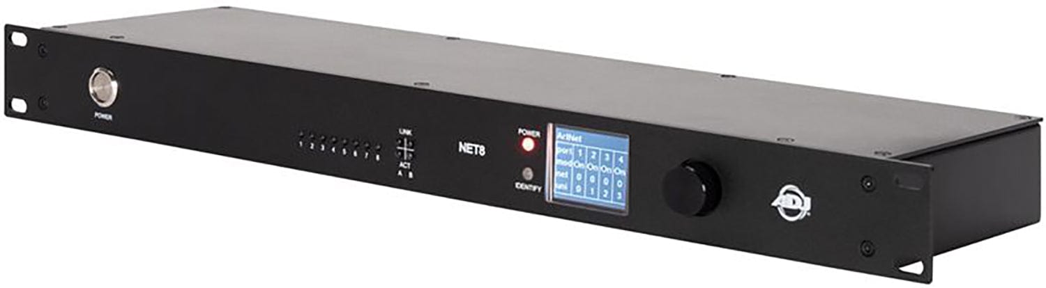 ADJ American DJ NET-8 Rackmount 4-Port DMX over Ethernet Node with Wired Digital Network