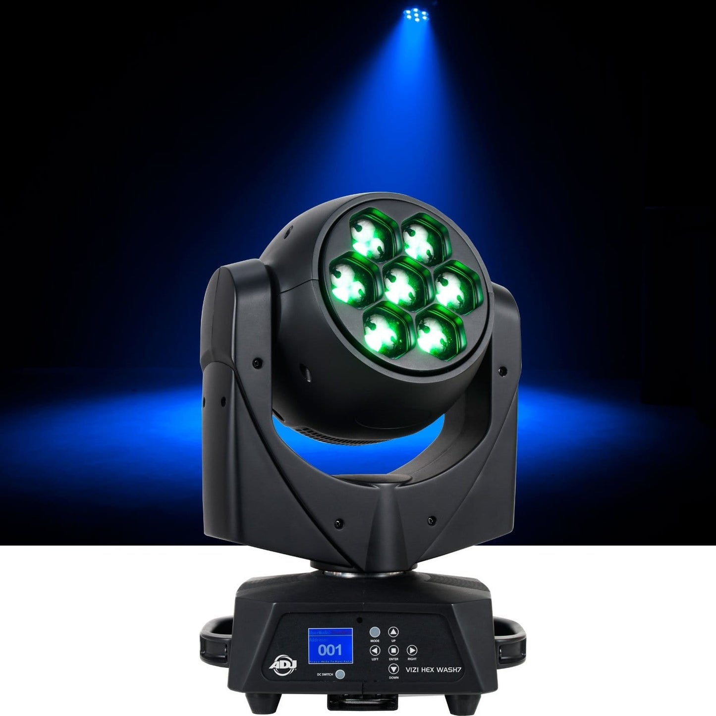 ADJ American DJ Vizi Hex Wash 7 LED 7x15-Watt Hex Moving Head Light