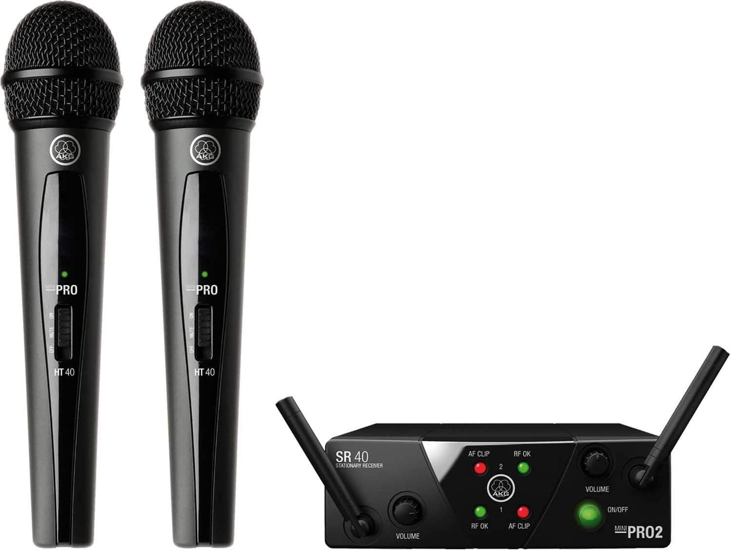 AKG WMS40 MINI2 Dual Handheld Vocal Mics C/D Band