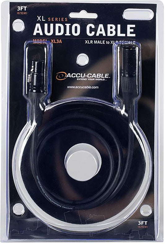 Accu-Cable XL3A 3-Foot XLR Audio Cable